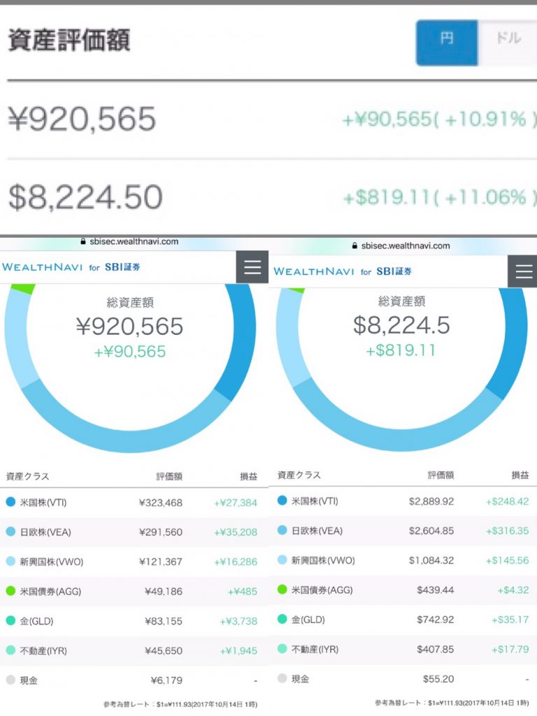 ウェルスナビのリターンが10%を超えた！