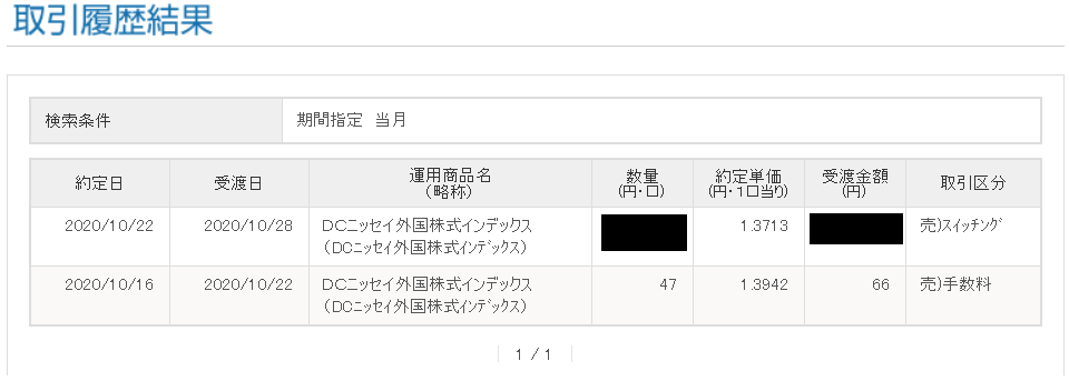 2020年10月にiDeCoをスイッチング